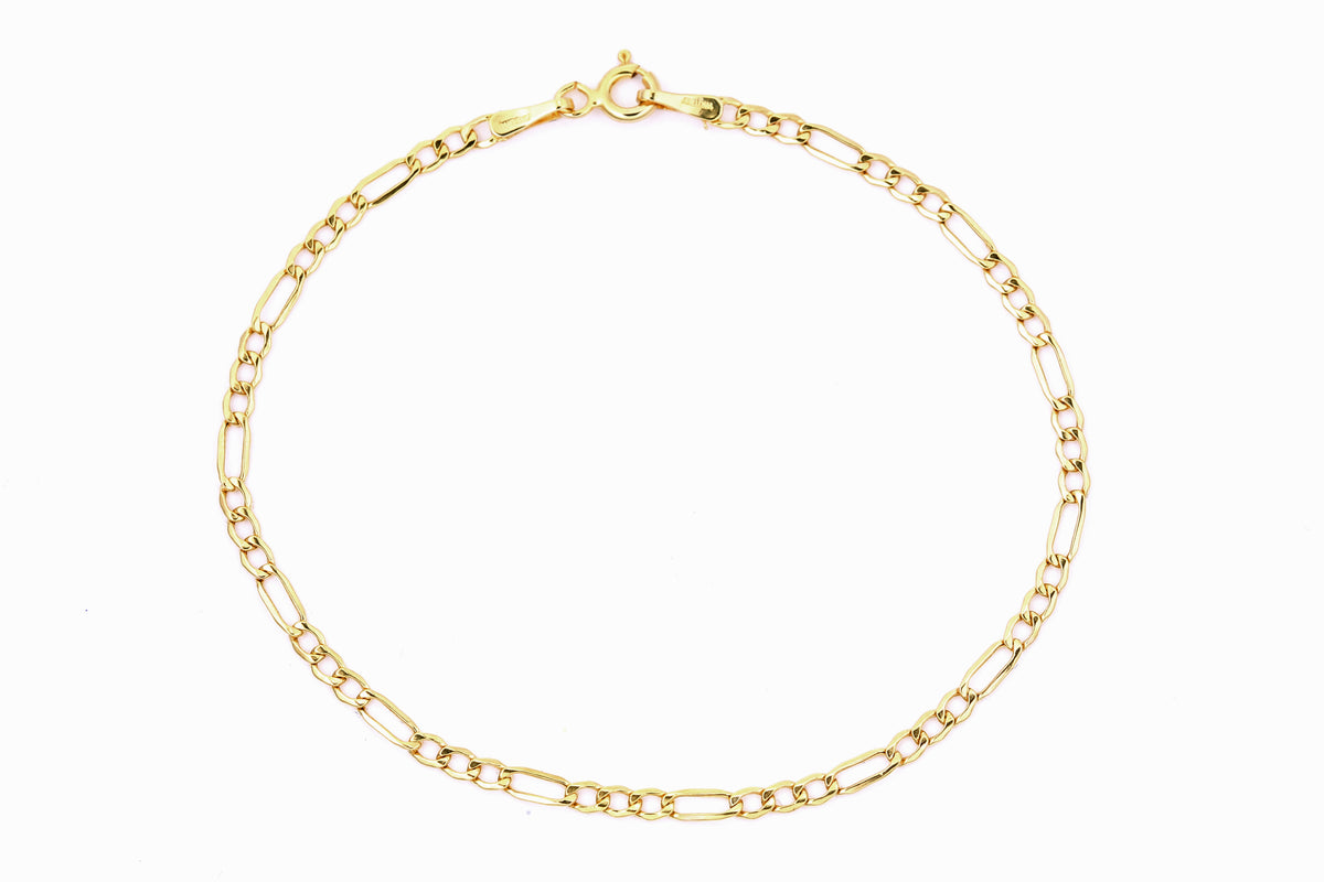 9ct Gold 7.5" Figaro Bracelet