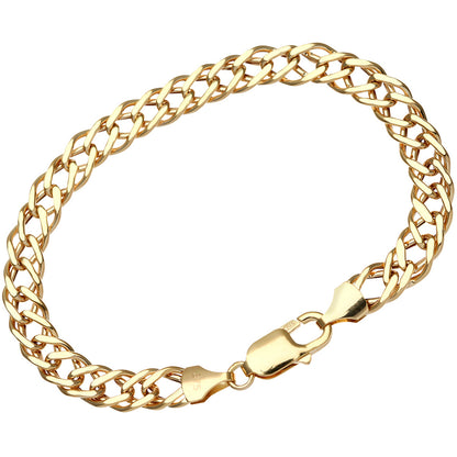 9ct Gold 8.5" Double Curb Bracelet