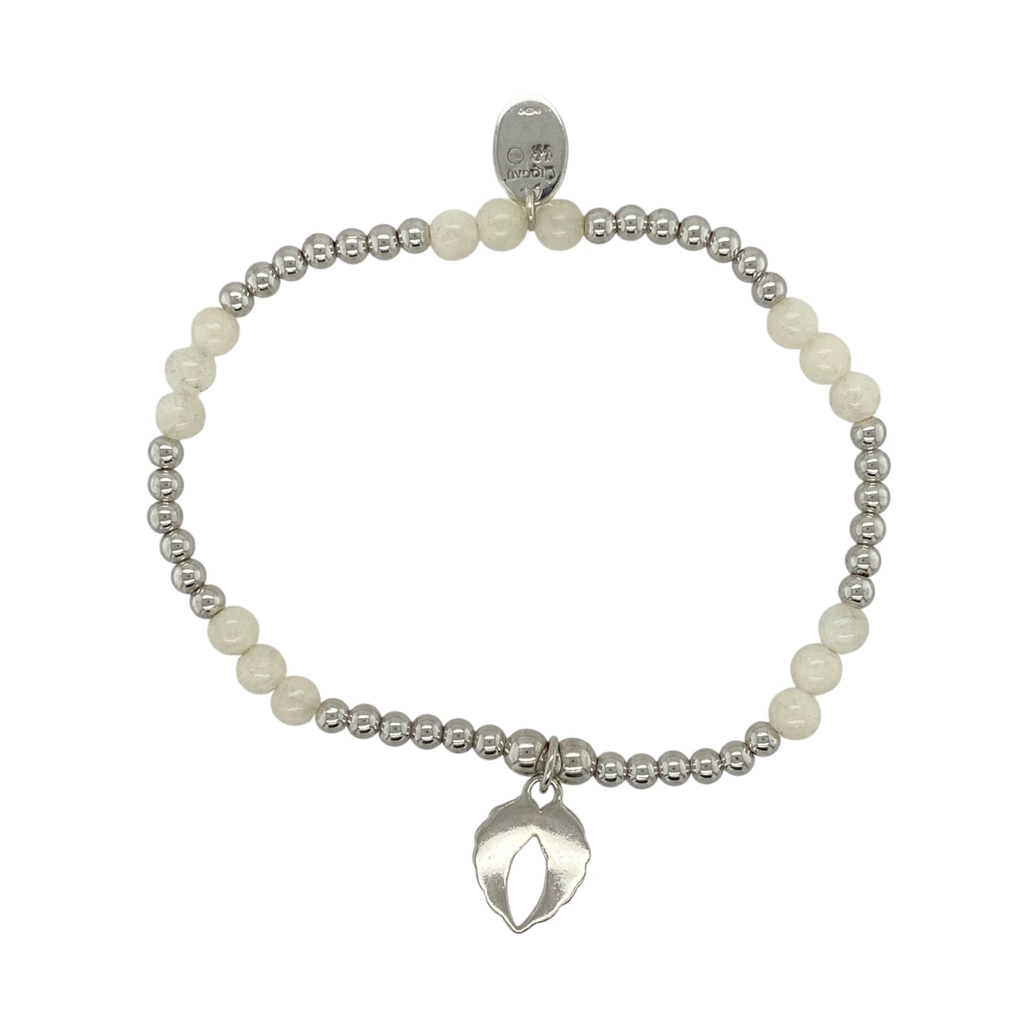This pre-owned Clogau angel wings stretchy bracelet is a meaningful design, combining 925 silver with 9ct rose gold and quartz detailing.

Design: Featuring an angel wings design with contrasting rose gold detailing and quartz, this Clogau stretchy bracelet has a delicate and symbolic style.
Material: Made from 925 sterling silver with 9-carat rose gold detailing.
Gemstone Detail: Set with quartz.
Bracelet Detail: Stretchy bracelet featuring an angel wings design.
Size & Weight: Total weight 4.90 grams.