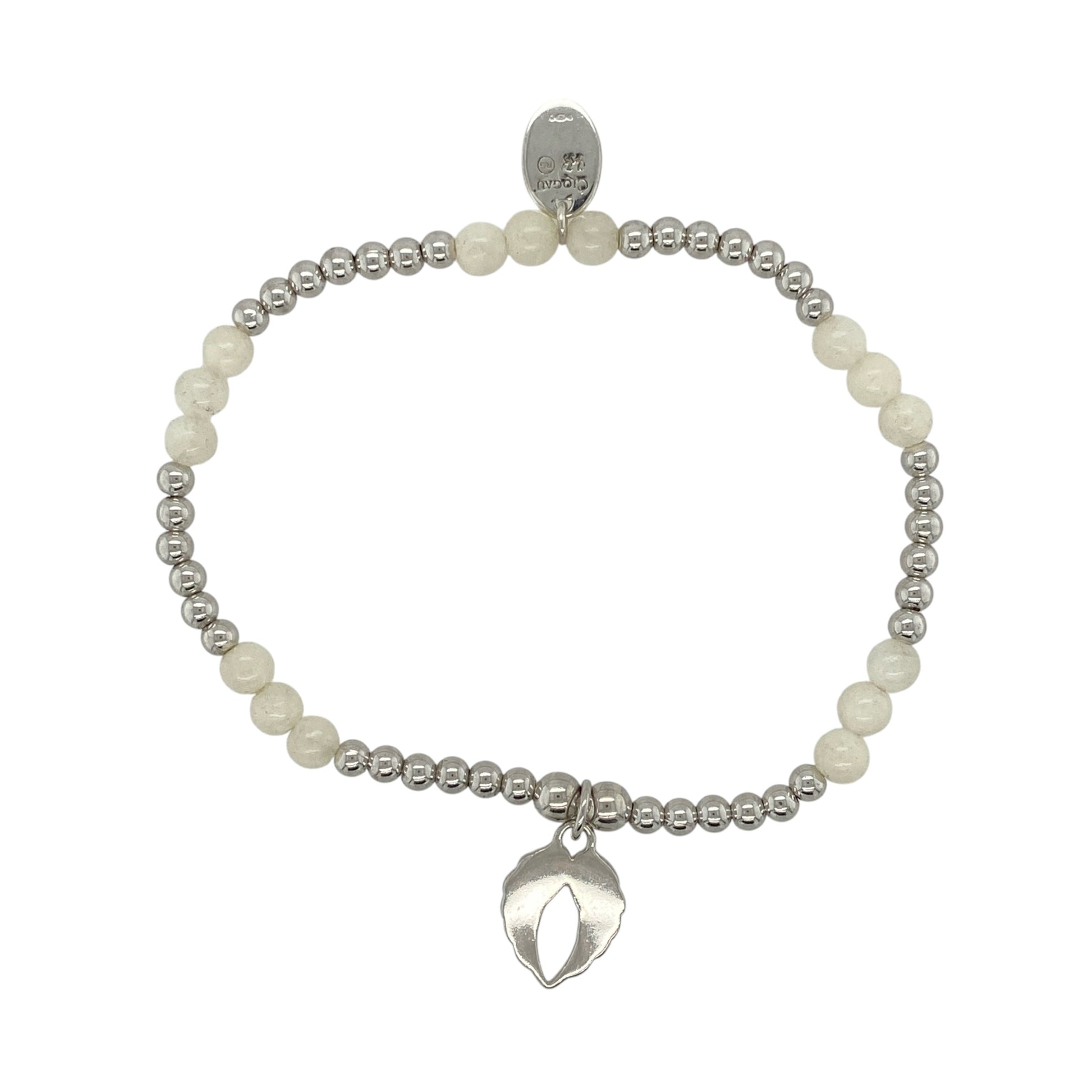 This pre-owned Clogau angel wings stretchy bracelet is a meaningful design, combining 925 silver with 9ct rose gold and quartz detailing.

Design: Featuring an angel wings design with contrasting rose gold detailing and quartz, this Clogau stretchy bracelet has a delicate and symbolic style.
Material: Made from 925 sterling silver with 9-carat rose gold detailing.
Gemstone Detail: Set with quartz.
Bracelet Detail: Stretchy bracelet featuring an angel wings design.
Size & Weight: Total weight 4.90 grams.