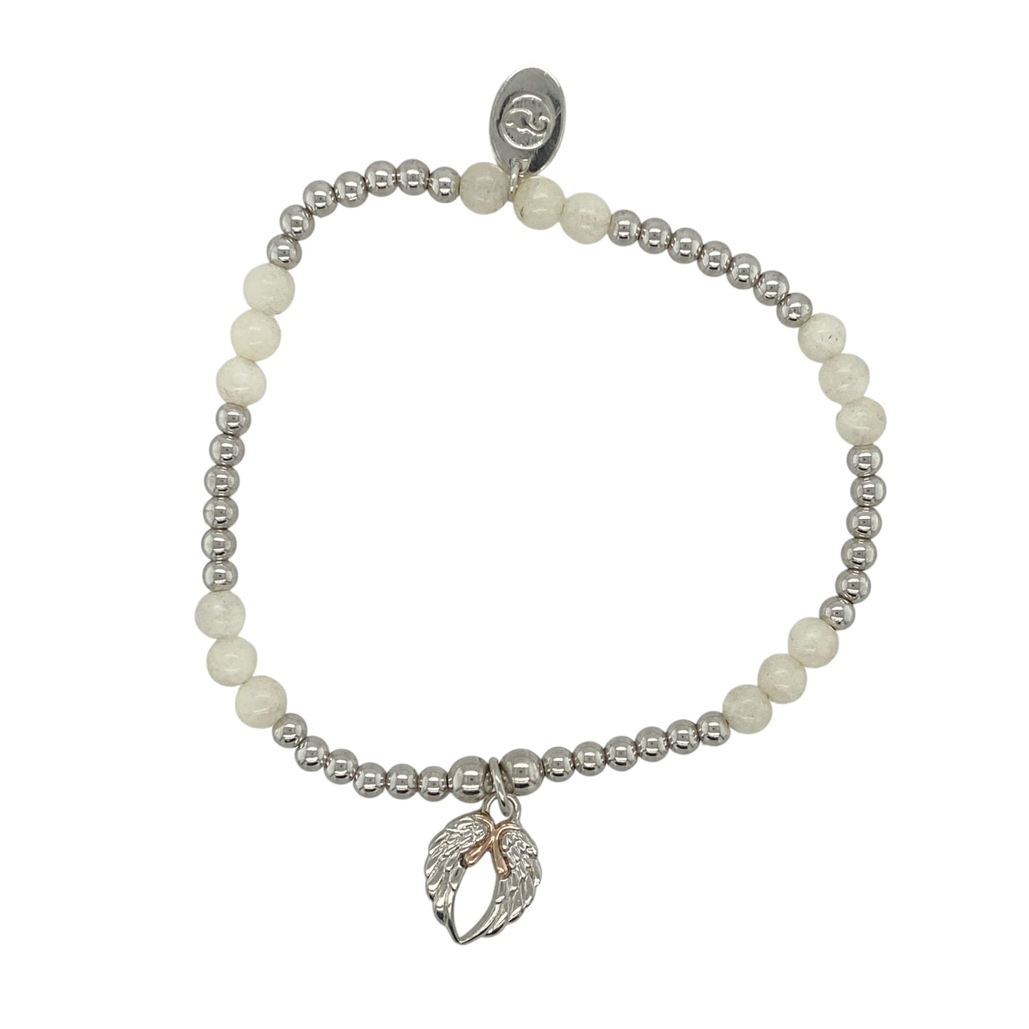 925 Silver & Quartz Clogau Angel Wings Stretchy Bracelet