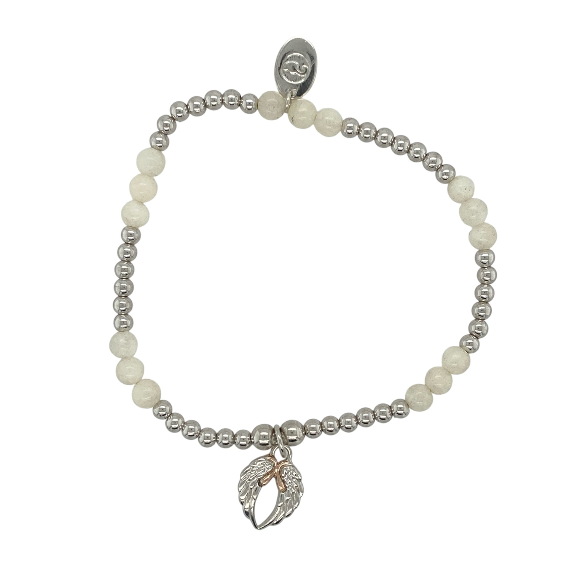 925 Silver & Quartz Clogau Angel Wings Stretchy Bracelet