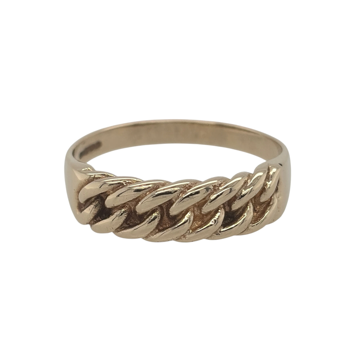 9ct Gold Curb Link Band Ring