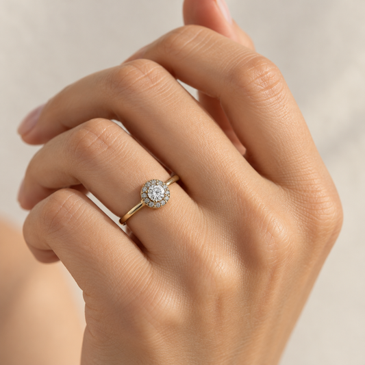 9ct Gold & Cubic Zirconia Round Cluster Ring