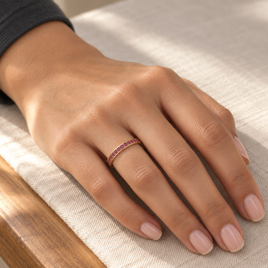 9ct Gold & Ruby Band Ring