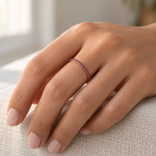 9ct Gold & Ruby Band Ring