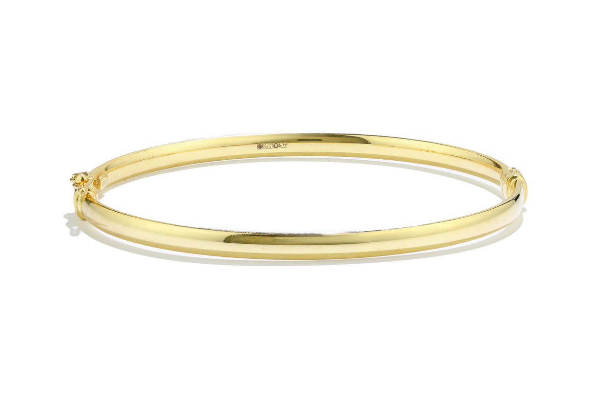 9ct Gold Plain Hinged Bangle