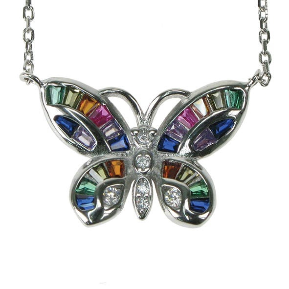 925 Silver & Multi Stone Butterfly 18