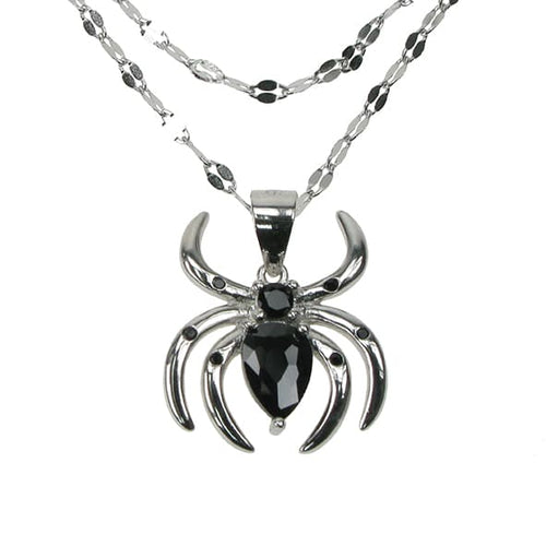 925 Silver & Black Stone Spider 18