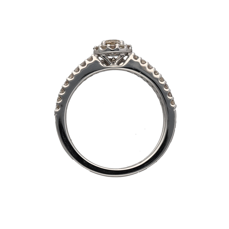 New 9ct White Gold & Diamond Halo Set Wedding Band Set