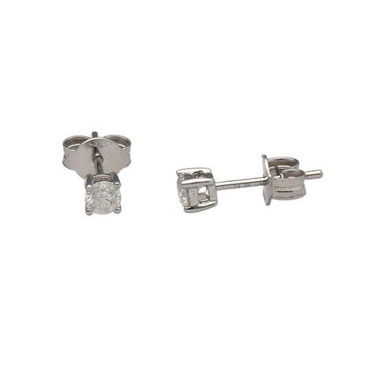 New 9ct White Gold & Diamond Set Stud Earrings