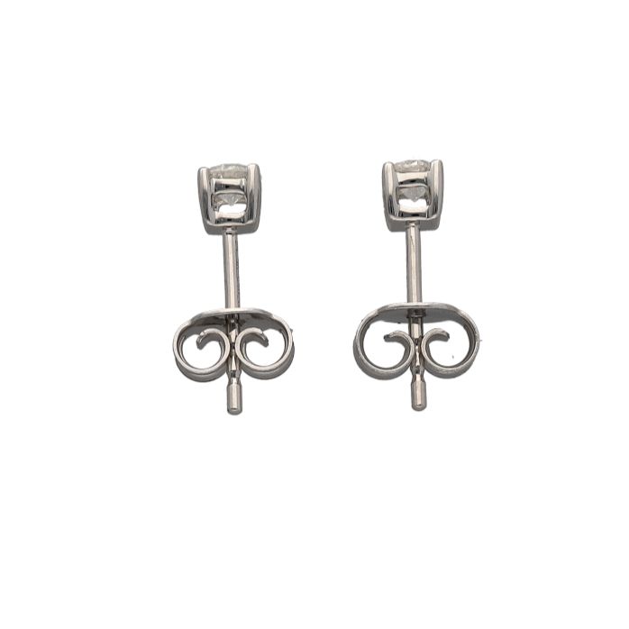 New 9ct White Gold & Diamond Set Stud Earrings