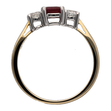 Load image into Gallery viewer, New 9ct Gold Diamond &amp; Ruby Set Trilogy Ring
