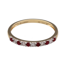 Load image into Gallery viewer, New 9ct Gold Diamond &amp; Ruby Set Band Ring
