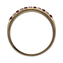 Load image into Gallery viewer, New 9ct Gold Diamond &amp; Ruby Set Band Ring
