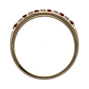 New 9ct Gold Diamond & Ruby Set Band Ring