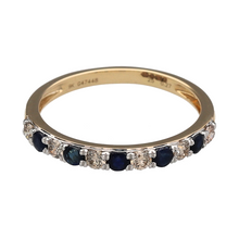 Load image into Gallery viewer, New 9ct Gold Diamond &amp; Sapphire Set Band Ring
