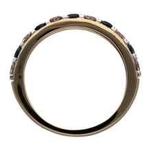Load image into Gallery viewer, New 9ct Gold Diamond &amp; Sapphire Set Band Ring
