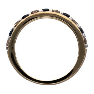 New 9ct Gold Diamond & Sapphire Set Band Ring