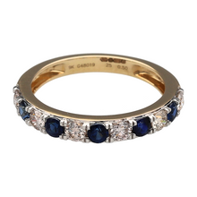 Load image into Gallery viewer, New 9ct Gold Diamond &amp; Sapphire Set Band Ring
