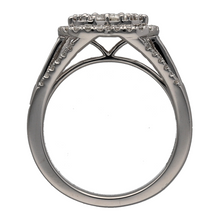 Load image into Gallery viewer, New 9ct White Gold &amp; Diamond Set Heart Cluster Ring
