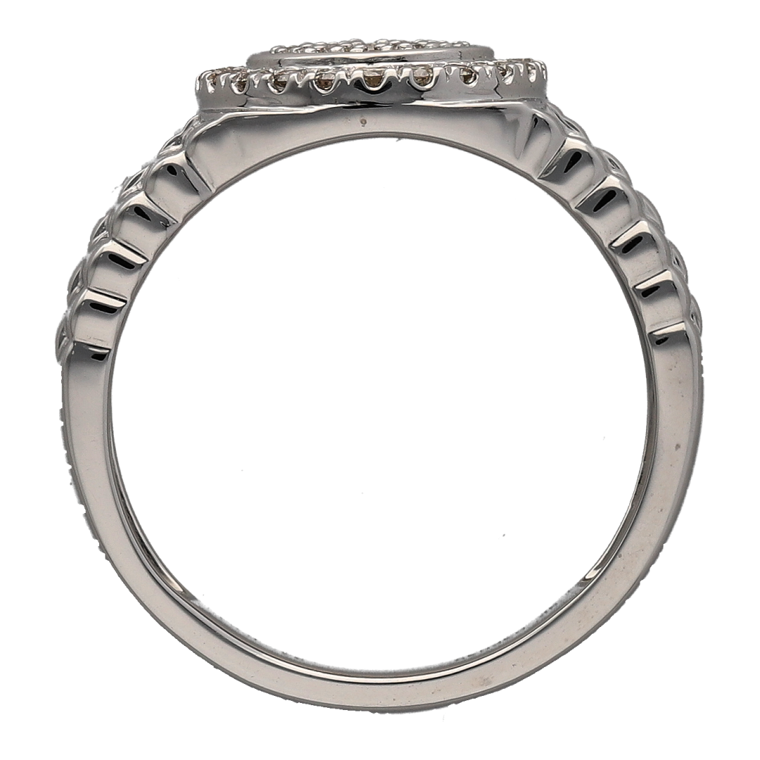 New 9ct White Gold & Diamond Set Watch Strap Style Ring