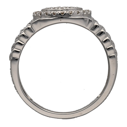 New 9ct White Gold & Diamond Set Watch Strap Style Ring