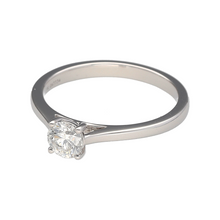 Load image into Gallery viewer, Bring classic brilliance and modern elegance to your jewellery collection with this new 9ct white gold diamond solitaire ring—a timeless piece with refined simplicity and radiant sparkle.

Design: Featuring a single brilliant-cut diamond of approximately 0.50ct, the solitaire design offers a clean, elegant look with maximum impact.
Material: Made from 9-carat white gold, the sleek, polished finish enhances the diamond’s brilliance with a cool, contemporary tone.

