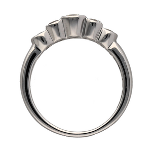 New 9ct White Gold & Diamond Five Stone Bubble Set Ring