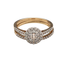 Load image into Gallery viewer, New 9ct Gold &amp; Diamond Set Double Halo Wedding Band Set
