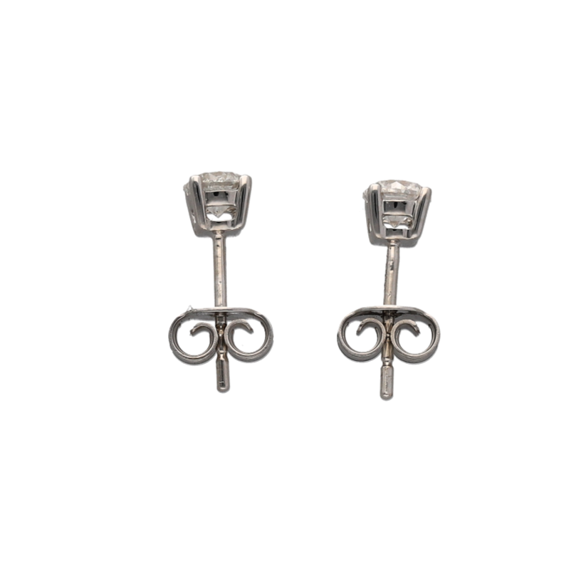 New 9ct White Gold & Diamond Set Stud Earrings