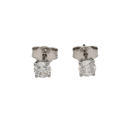 Bring timeless sparkle and refined simplicity to your jewellery collection with these new 9ct white gold brilliant cut diamond stud earrings—a classic pair with radiant brilliance and everyday elegance.

Design: Each earring features a brilliant cut diamond, with approximately 0.76ct of total diamond weight across the pair, offering a bright and balanced sparkle.
Material: Made from 9-carat white gold, the sleek, polished setting enhances the clarity and fire of the diamonds with a clean, modern finish.
