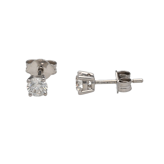 New 9ct White Gold & Diamond Set Stud Earrings