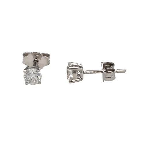New 9ct White Gold & Diamond Set Stud Earrings