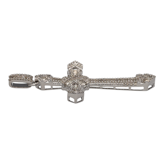 Bring bold brilliance and meaningful design to your jewellery collection with this new 9ct white gold diamond fancy cross pendant—a luxurious piece with striking presence and timeless symbolism.

Design: This pendant features an ornate cross design adorned with diamonds totalling approximately 1.86ct, combining intricate detailing with radiant sparkle for a standout look.
