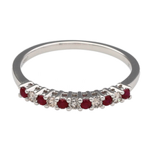 Load image into Gallery viewer, New 9ct White Gold Diamond &amp; Ruby Set Band Ring

