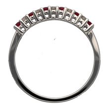 Load image into Gallery viewer, New 9ct White Gold Diamond &amp; Ruby Set Band Ring
