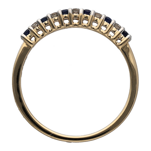 New 9ct Gold Diamond & Sapphire Set Band Ring