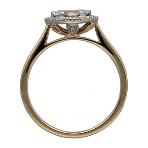 New 9ct Gold & Diamond Set Oval Halo Cluster Ring