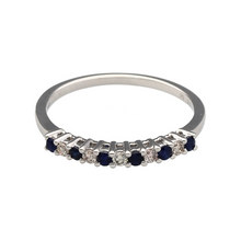 Load image into Gallery viewer, New 9ct White Gold Diamond &amp; Sapphire Set Band Ring
