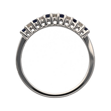 Load image into Gallery viewer, New 9ct White Gold Diamond &amp; Sapphire Set Band Ring
