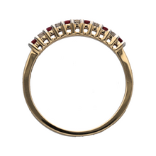 Load image into Gallery viewer, New 9ct Gold Diamond &amp; Ruby Set Band Ring
