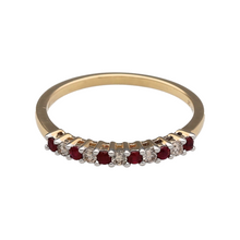 Load image into Gallery viewer, New 9ct Gold Diamond &amp; Ruby Set Band Ring
