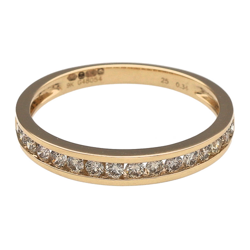 New 9ct Gold & Diamond Set Band Ring