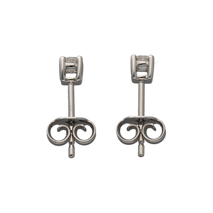 New 9ct White Gold & Diamond Set Stud Earrings