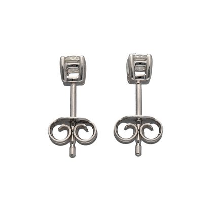 New 9ct White Gold & Diamond Set Stud Earrings