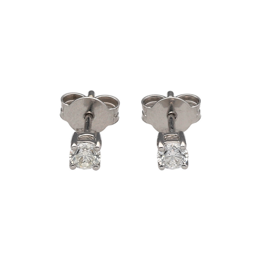 Bring timeless sparkle and modern elegance to your collection with these new 9ct white gold diamond stud earrings—a classic pair designed for everyday luxury.

Design: Each earring is claw-set with a brilliant-cut diamond, together totalling approximately 0.33ct–0.35ct, offering radiant brilliance and refined style.
Material: Made from 9-carat white gold, the polished finish enhances the brightness of the diamonds and adds contemporary appeal.
