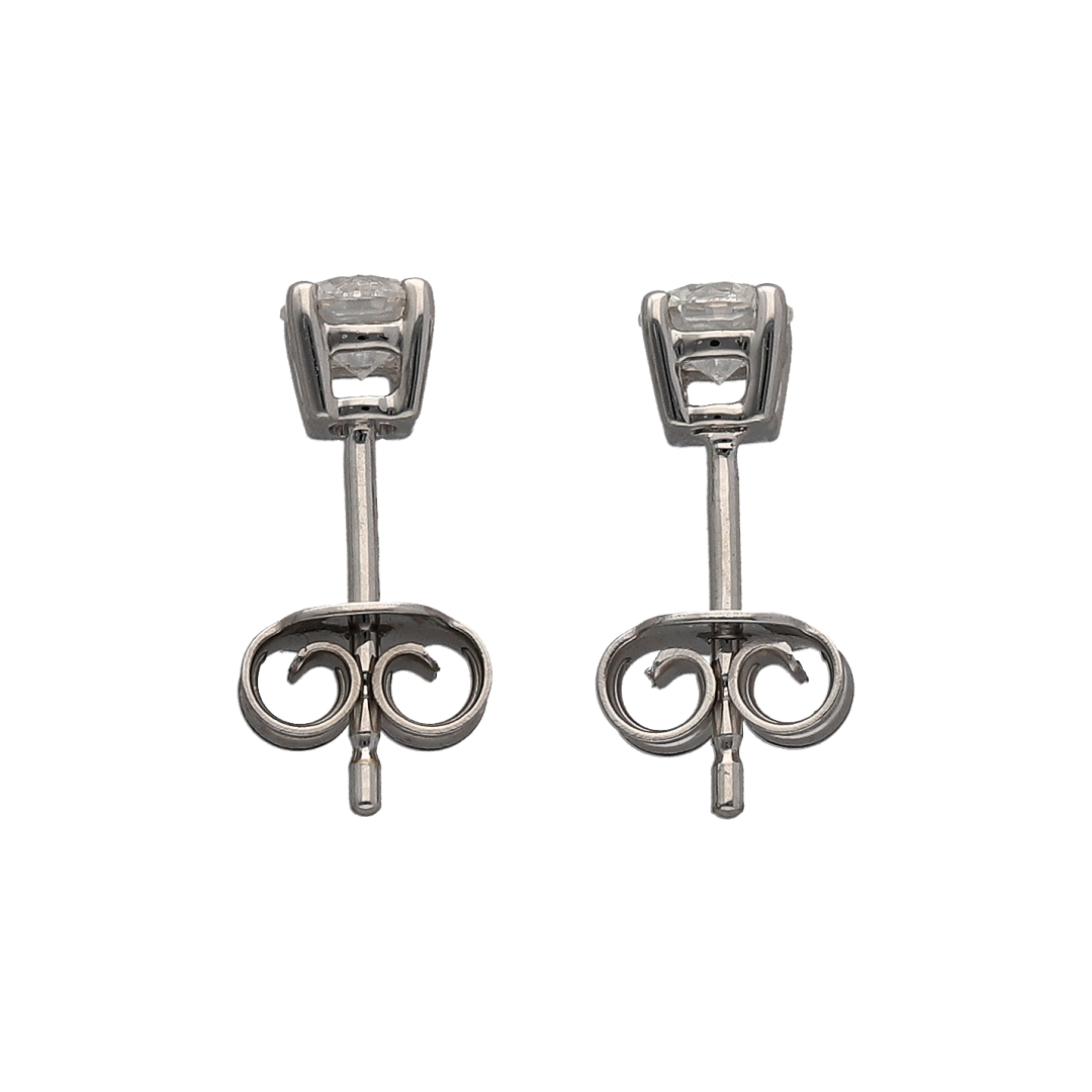 New 9ct White Gold & Diamond Set Stud Earrings