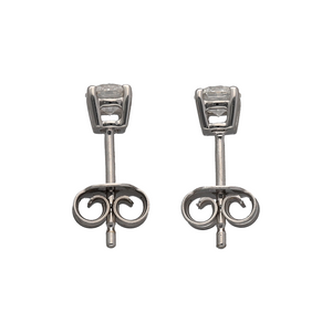 New 9ct White Gold & Diamond Set Stud Earrings