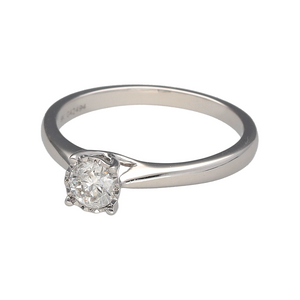 New 9ct White Gold & Diamond Set Solitaire Ring in size O. The ring contains a real natural diamond which is 0.40ct but looks like 0.75ct due to the white gold setting. The diamond is approximate clarity Si and colour G - H